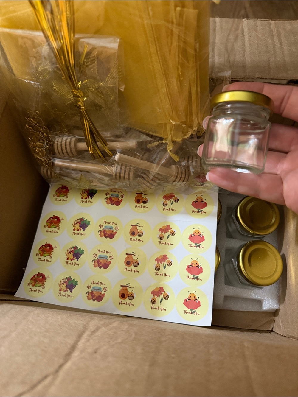 PartyHoney Gold Mini Glass Jars with Gold Lids - Set for Home Parties
Only 14